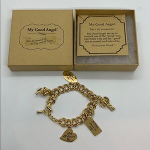 NWT My Good Angel Gold Charm Bracelet